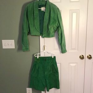 Vintage Wilsons Leather Jacket and Shorts Set